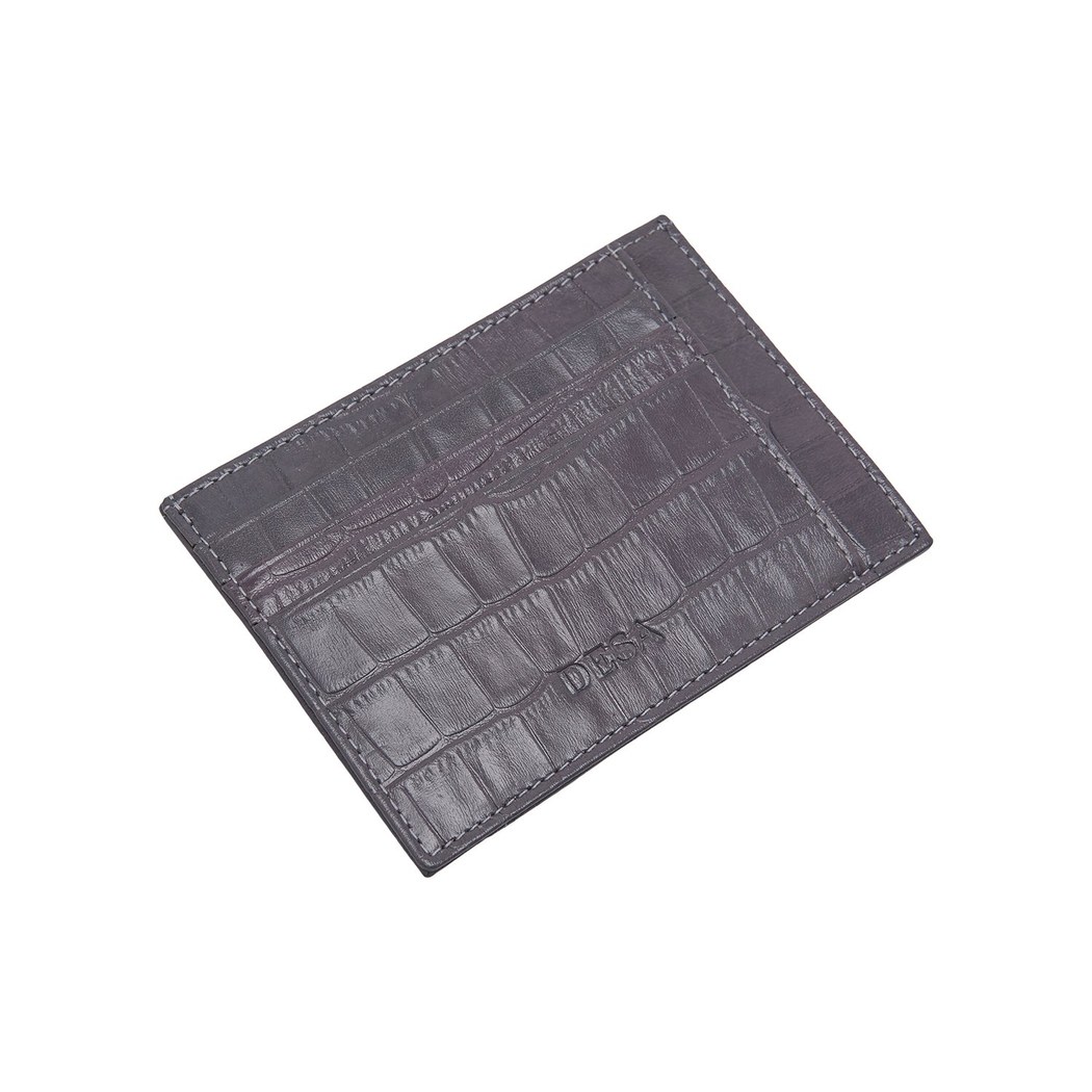 Mor Kroko Baskılı Deri Kartlık