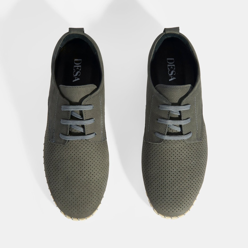 Moriya Gri Erkek Deri Bağcıklı Günlük Ayakkabı