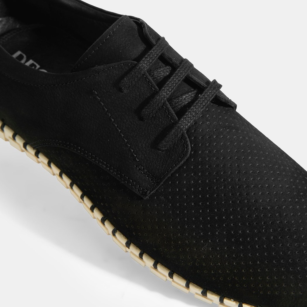 Moriya Siyah Erkek Deri Bağcıklı Günlük Ayakkabı