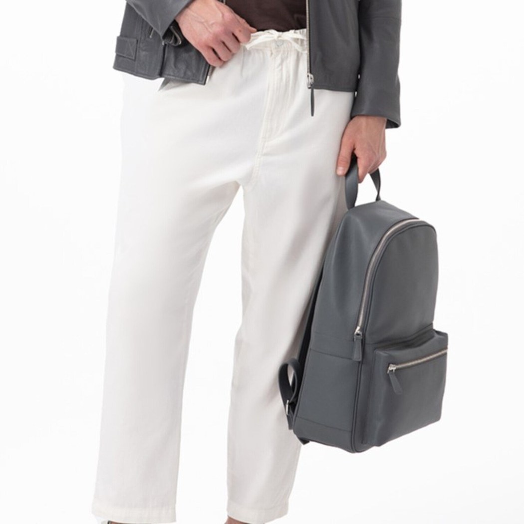 Nathan Gri Deri Sırt Çantası