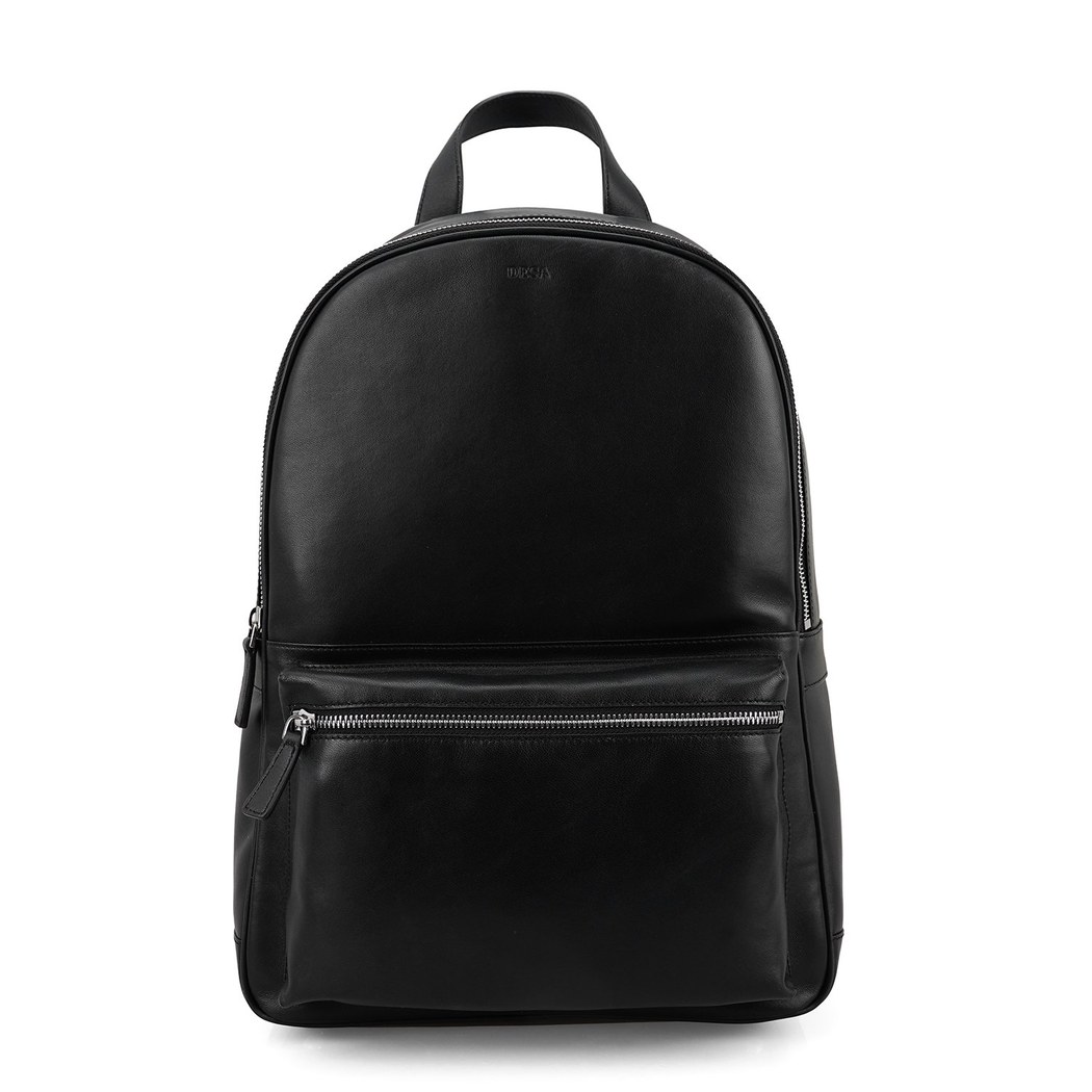 Nathan Siyah Deri Sırt Çantası