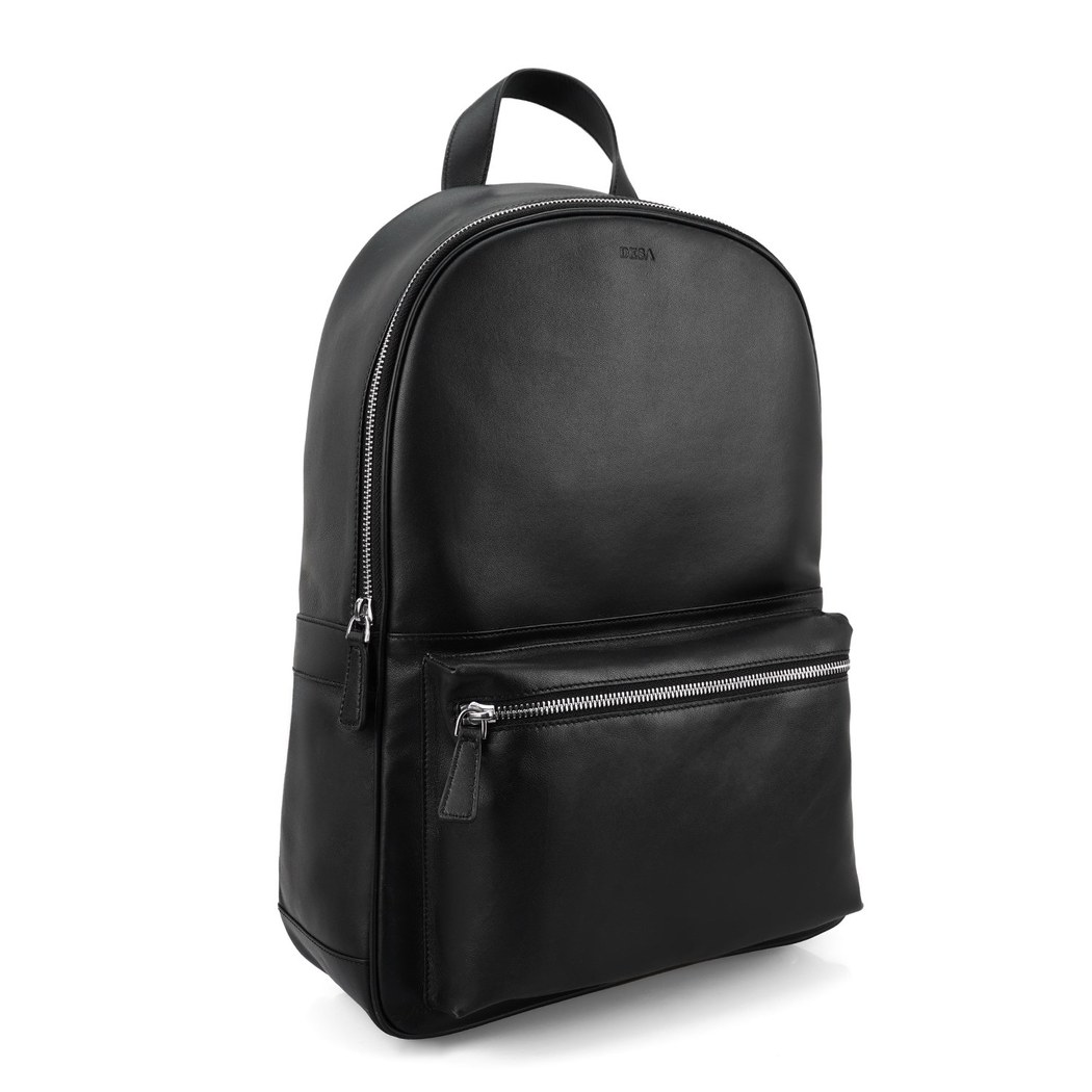 Nathan Siyah Deri Sırt Çantası