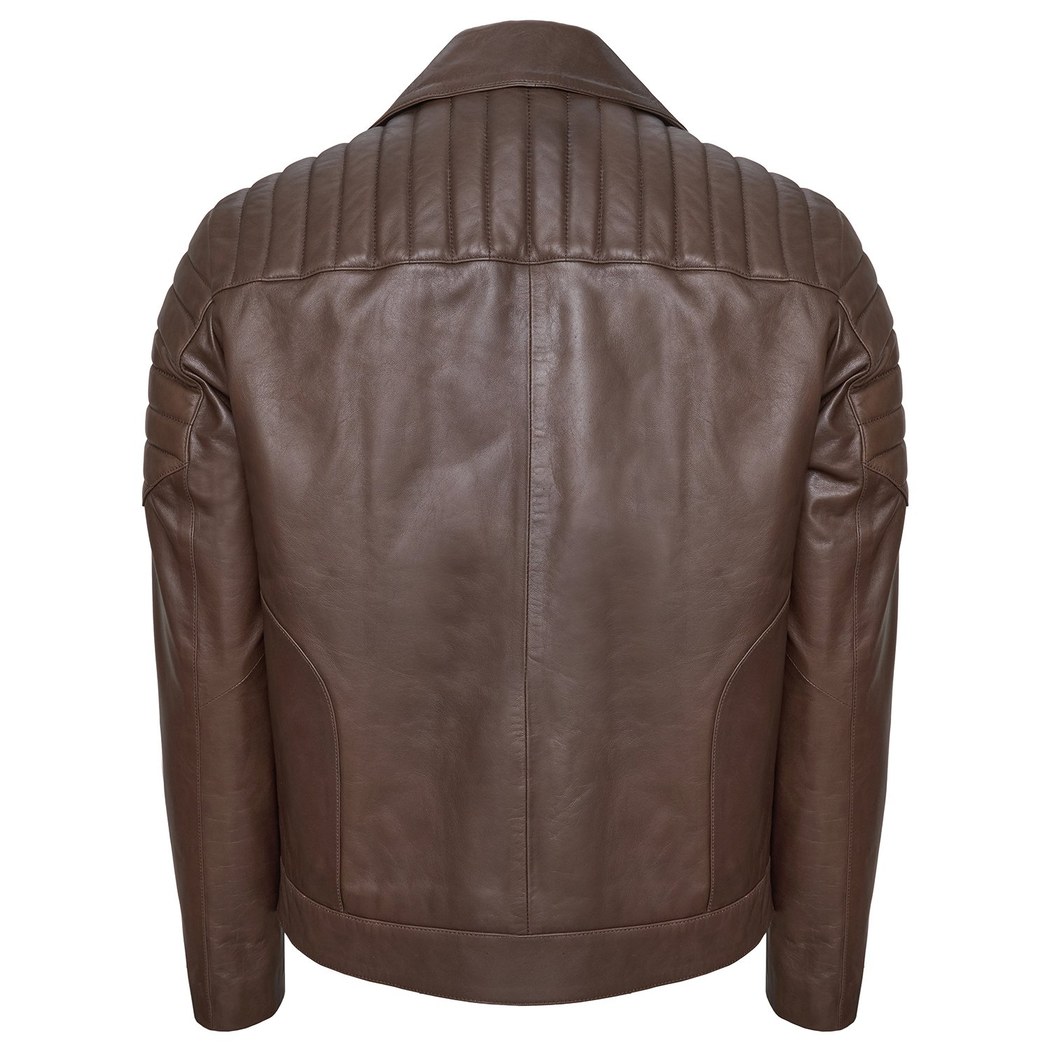 Nereo Kahve Erkek Deri Biker Mont