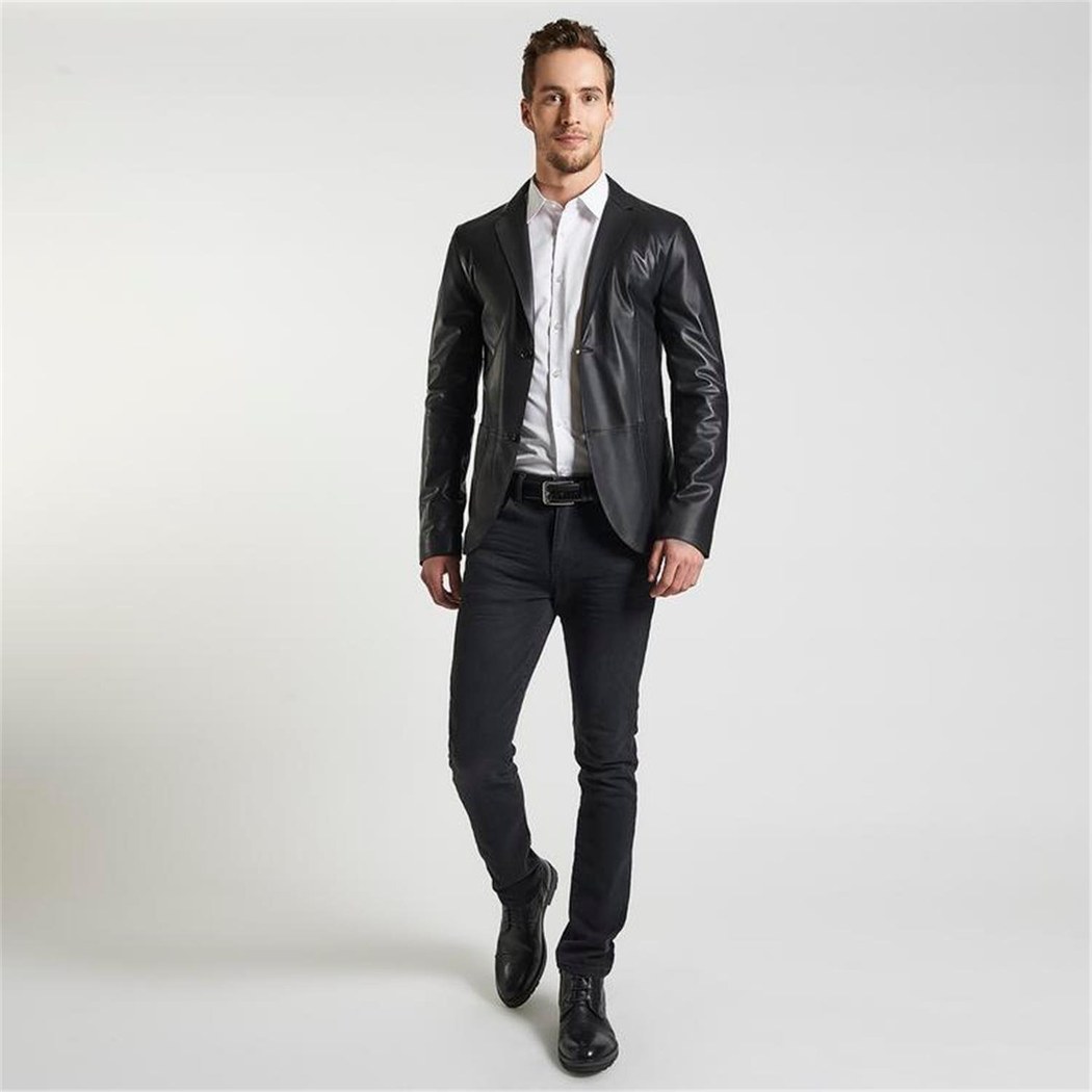 Nestor Erkek Deri Blazer Ceket