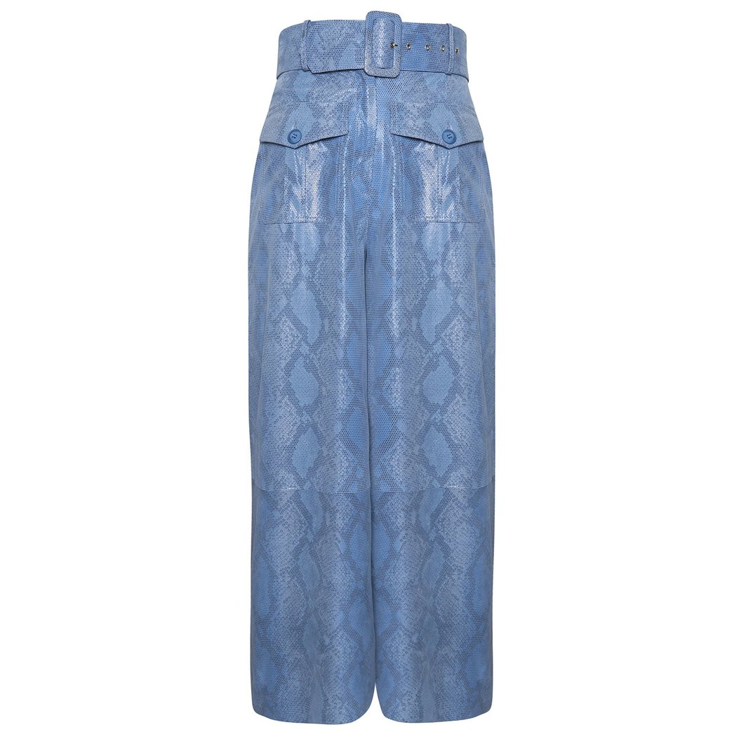 Nicia Piton Baskılı Deri Pantolon