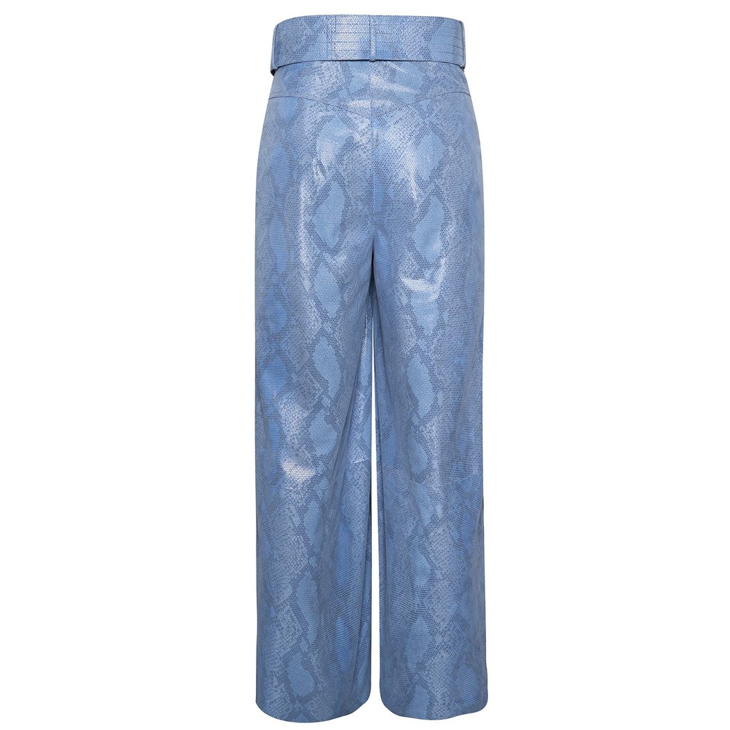 Nicia Piton Baskılı Deri Pantolon