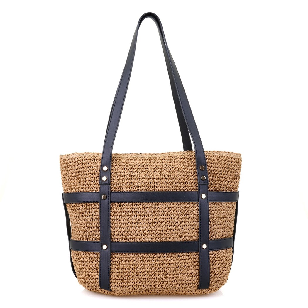 Nick Siyah Kadın Hasır Omuz Çantası