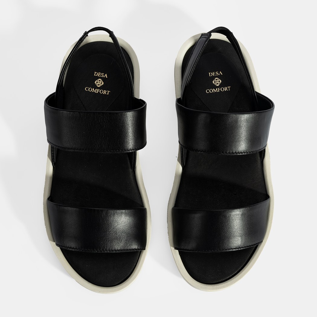 Nicole Siyah Kadın DesaComfort Deri Sandalet