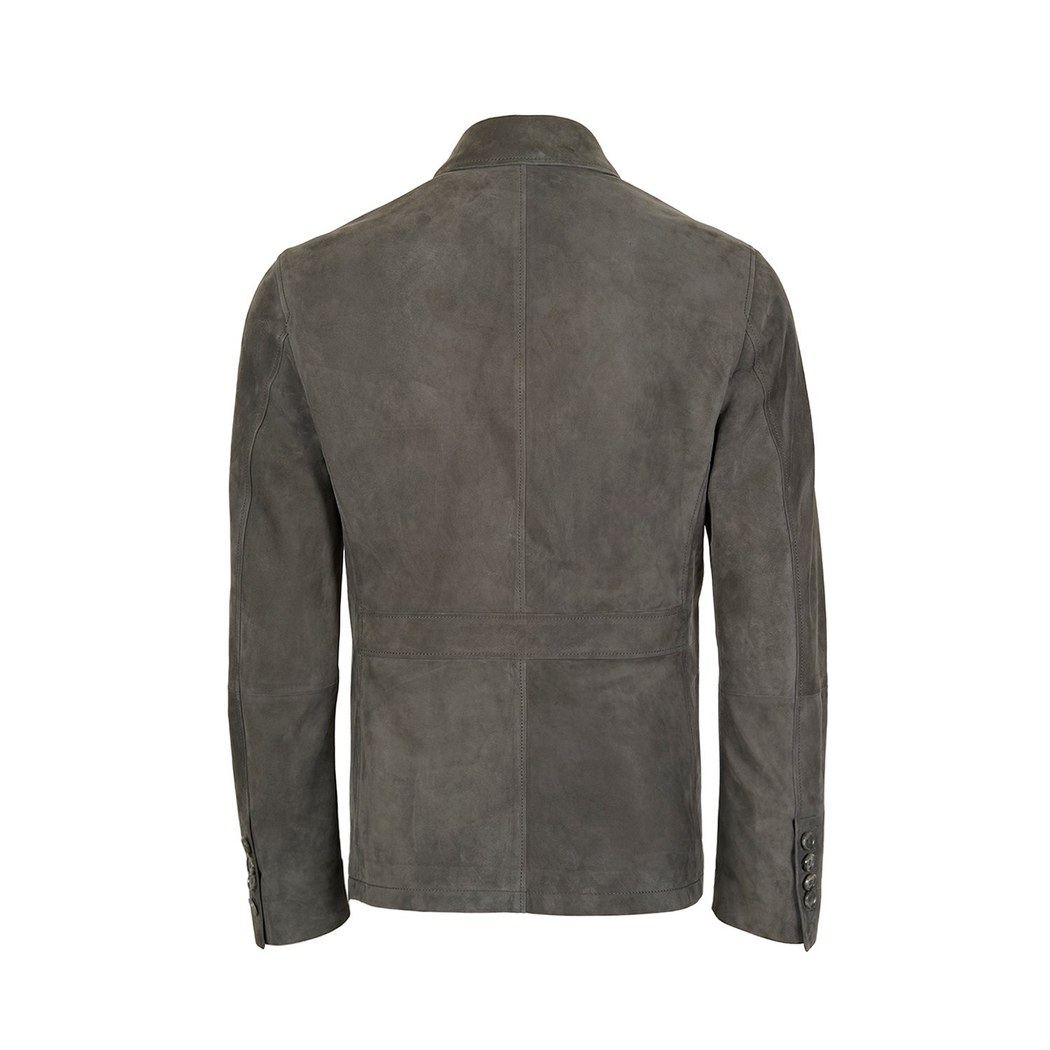 Nicolie Gri Erkek Süet Safari Ceket