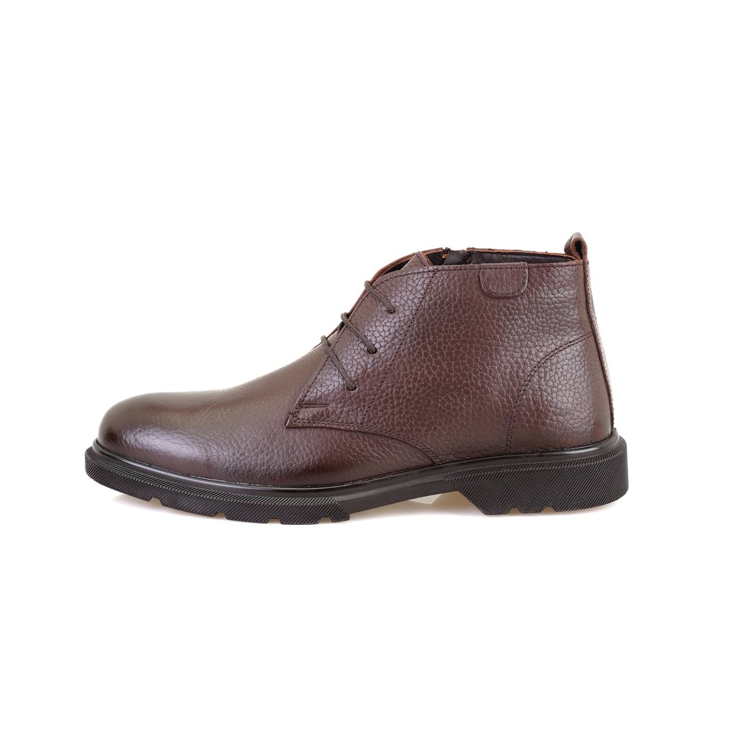 Nicolo Kahve Erkek Fermuarlı Deri Bot