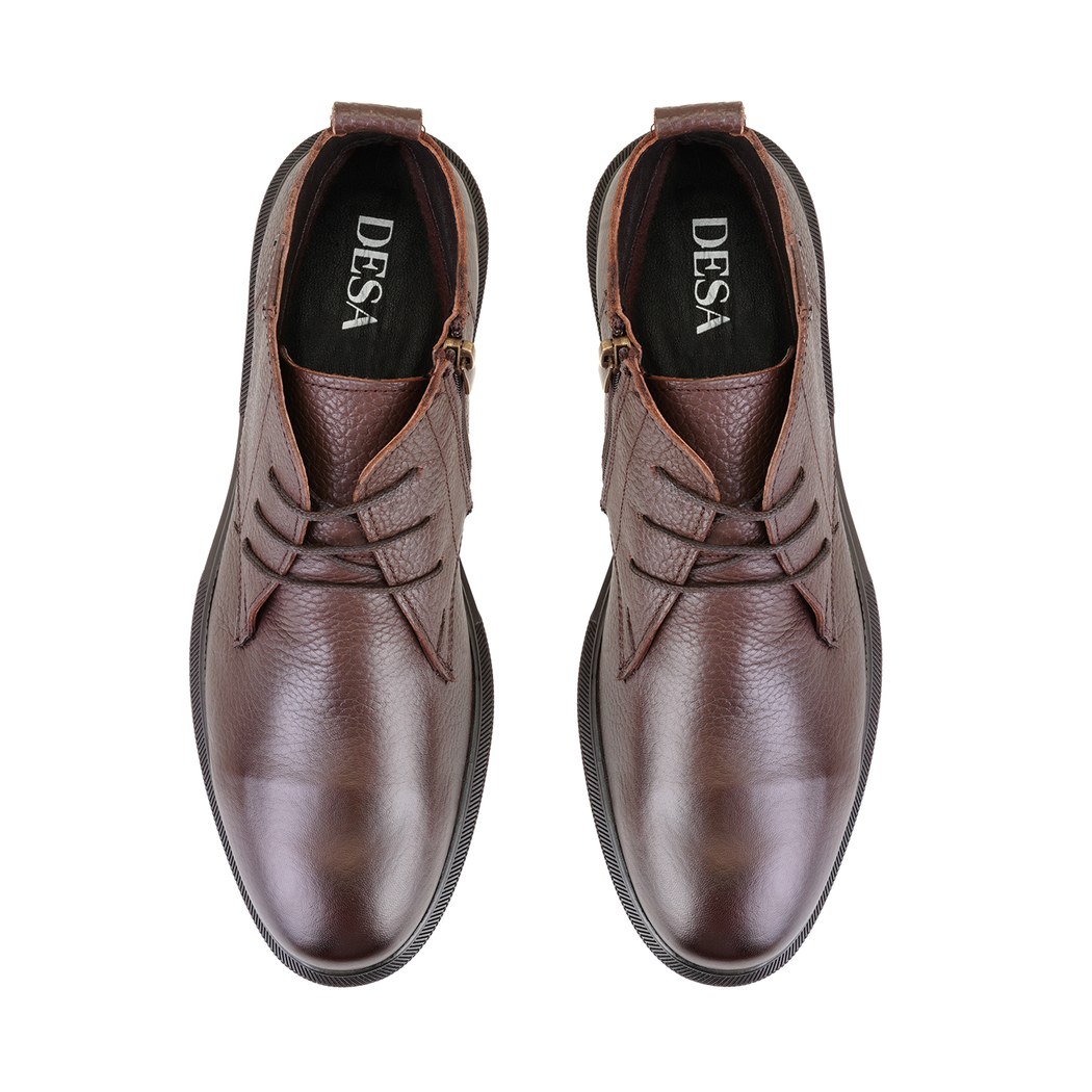 Nicolo Kahve Erkek Fermuarlı Deri Bot