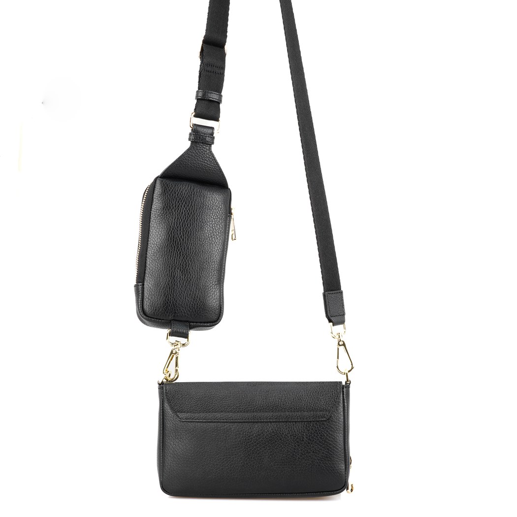 Nikoo Siyah Kadın Deri Çapraz Omuz Çantası