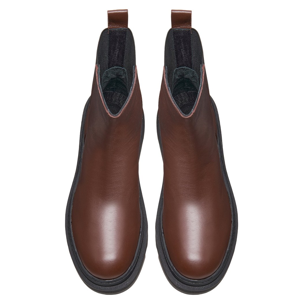 Ninny Kahve Kadın Yandan Lastikli Deri Chelsea Bot