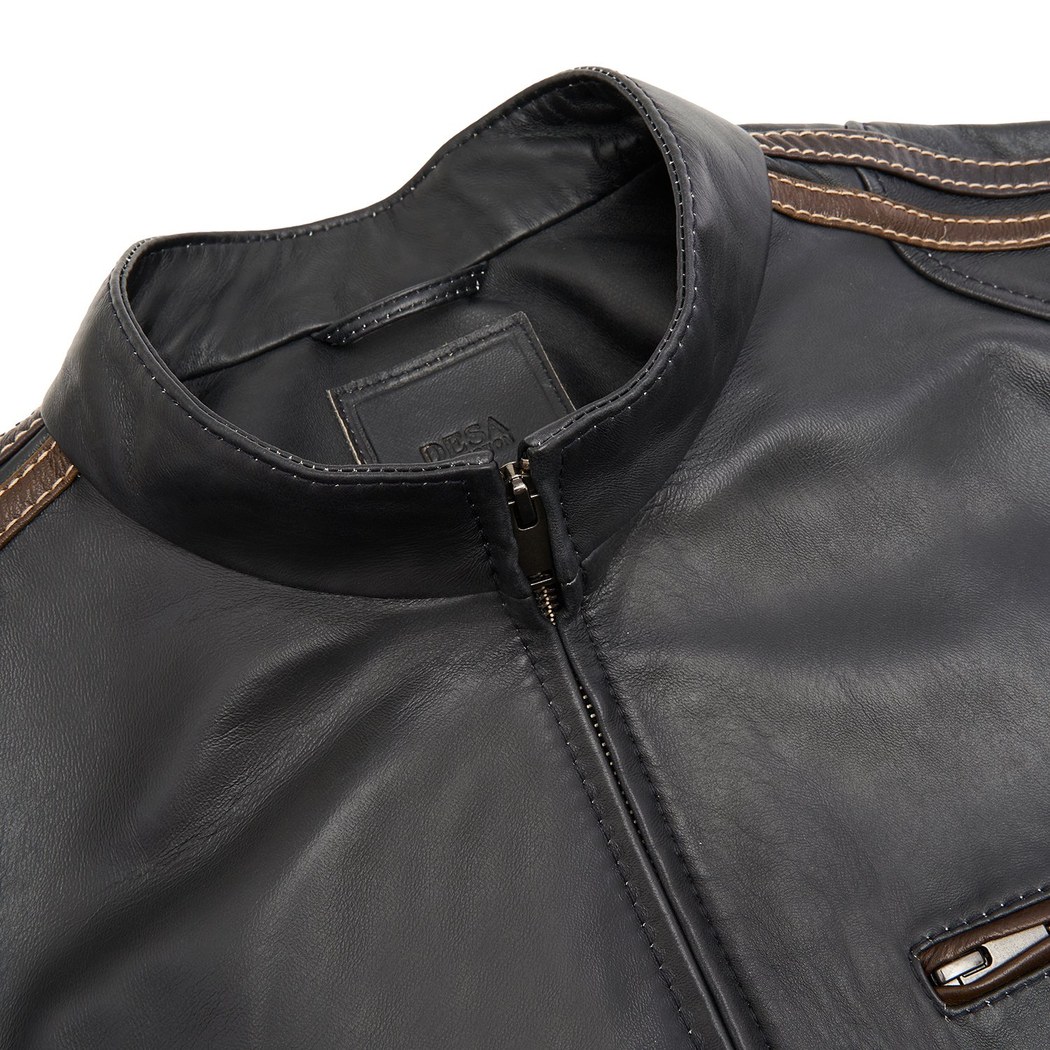 Nobert Lacivert Erkek Deri Ceket