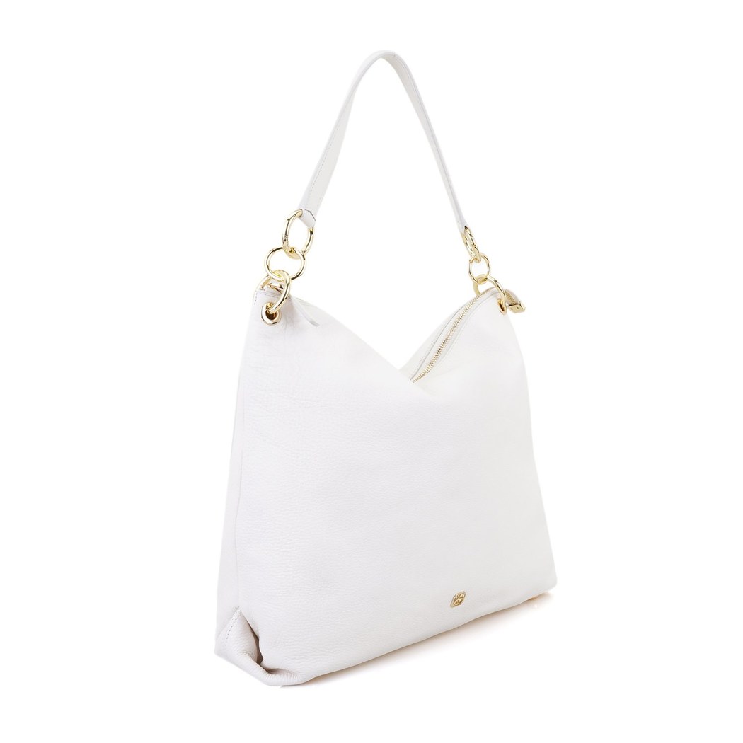 Oksana Beyaz Kadın Deri Omuz Çantası