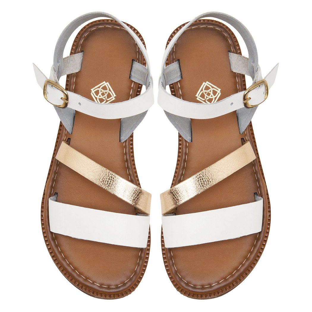 Ore Beyaz Kadın Deri Sandalet