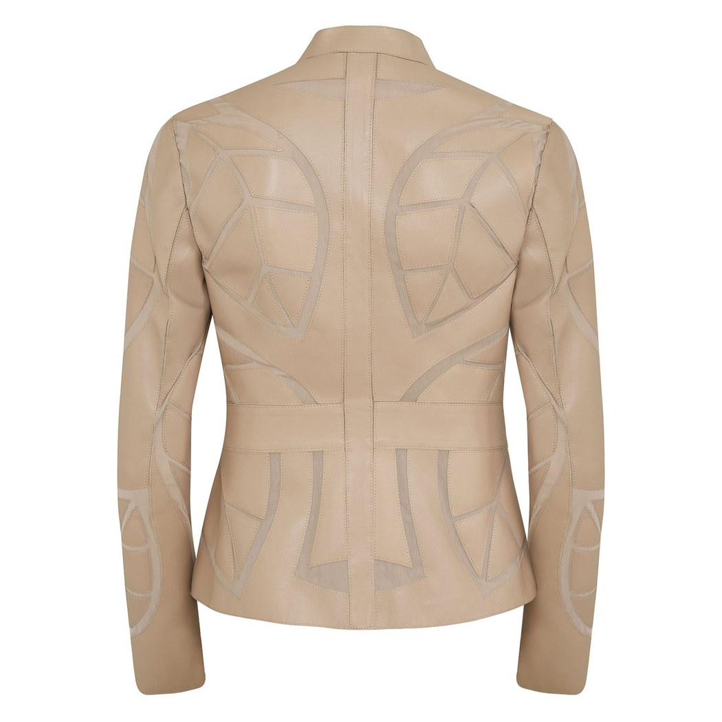 Origa Kadın Yaprak Panelli Deri Ceket