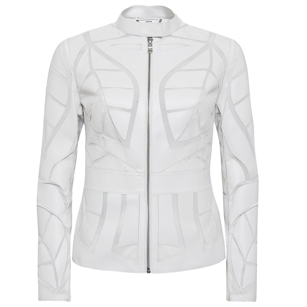 Origa Kadın Yaprak Panelli Deri Ceket