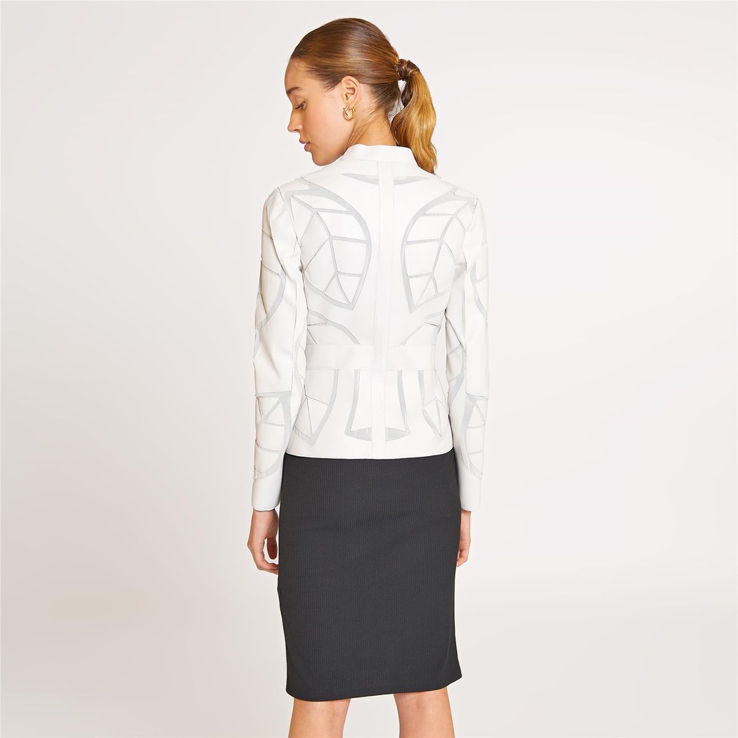 Origa Kadın Yaprak Panelli Deri Ceket