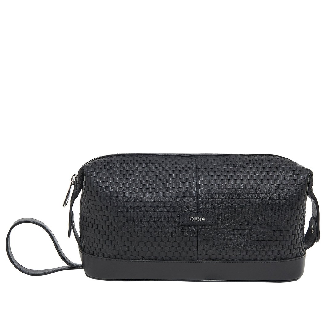 Pacher Erkek Örgü Deri Traş Çantası