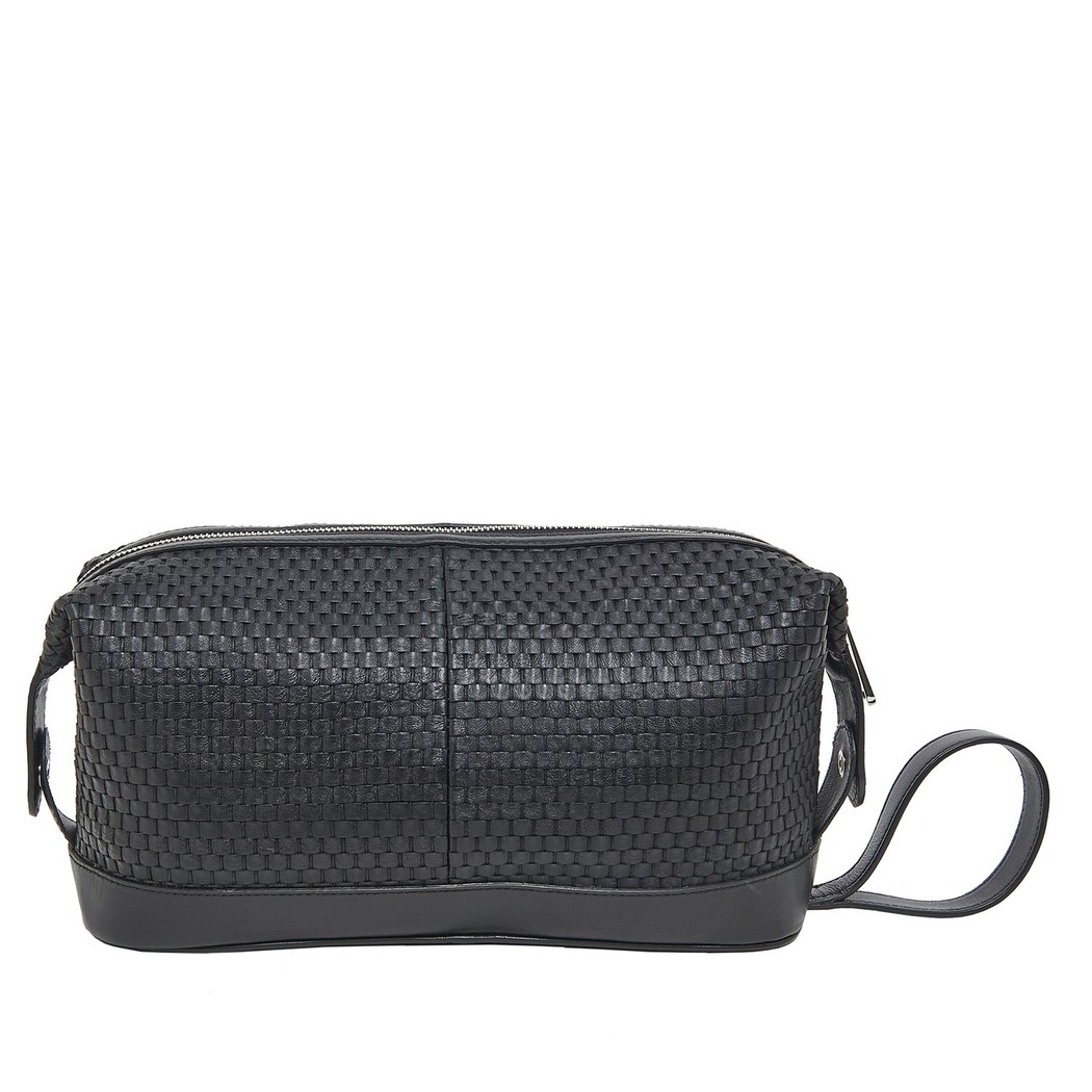 Pacher Erkek Örgü Deri Traş Çantası