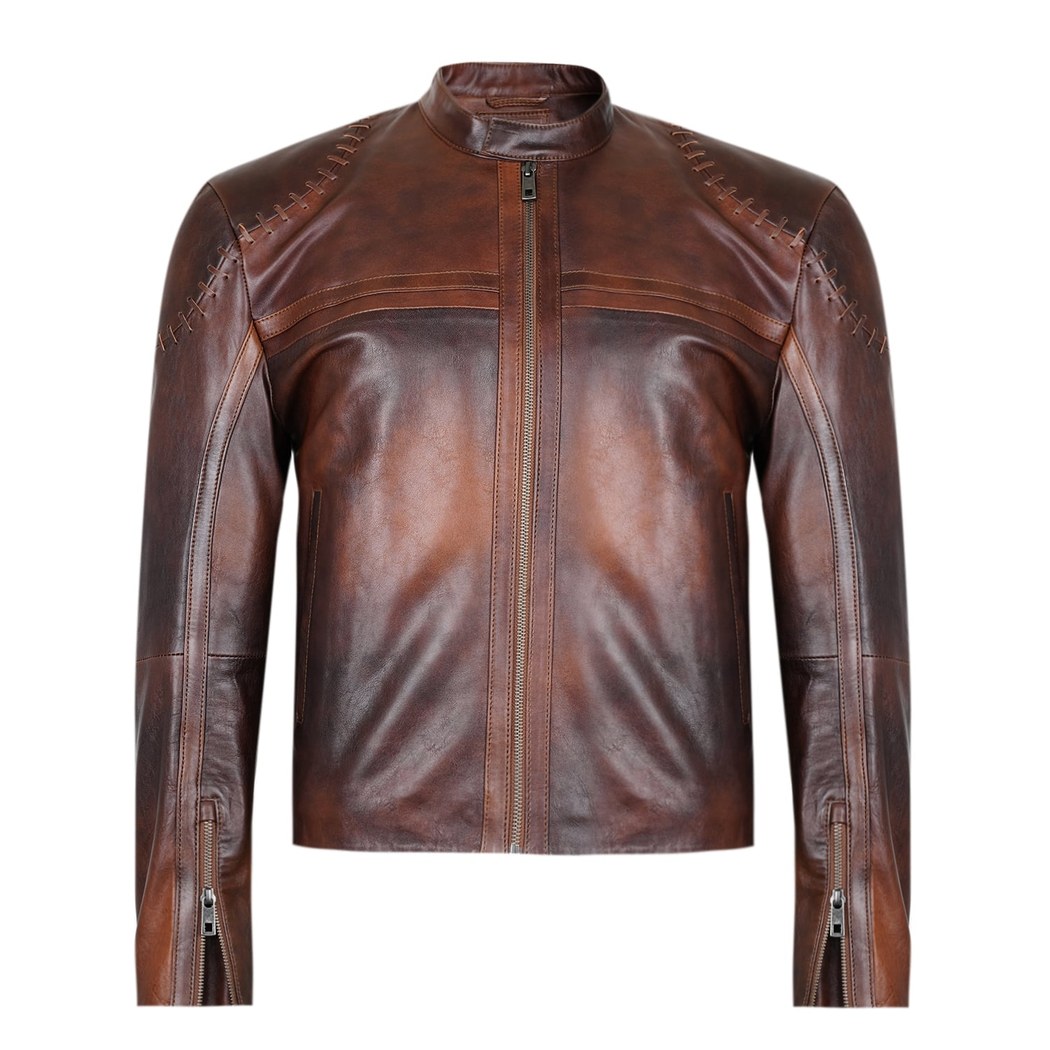 Paolo Kahve Erkek Vintage Deri Ceket