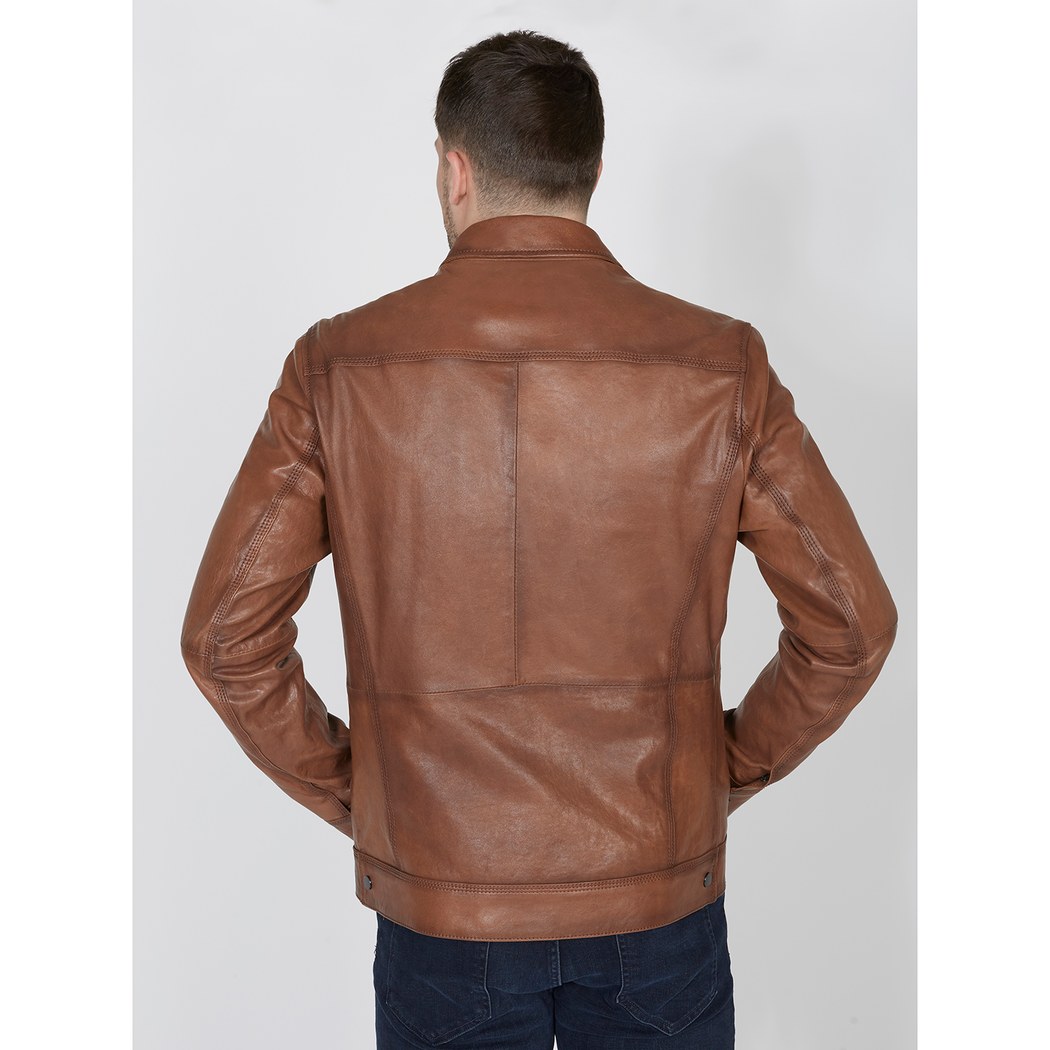 Patric Erkek Deri Gömlek Yakalı Ceket