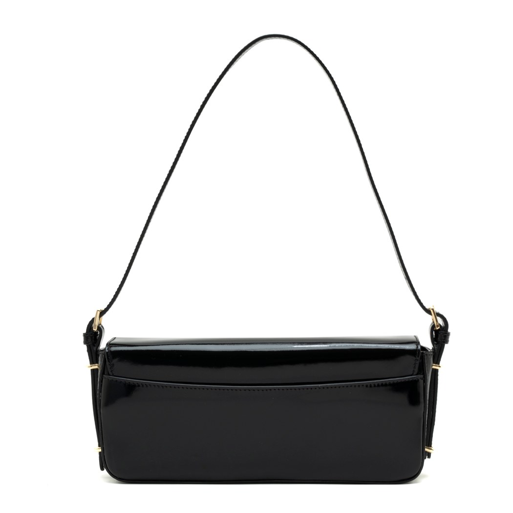 Patrice Siyah Kadın Rugan Deri El Çantası