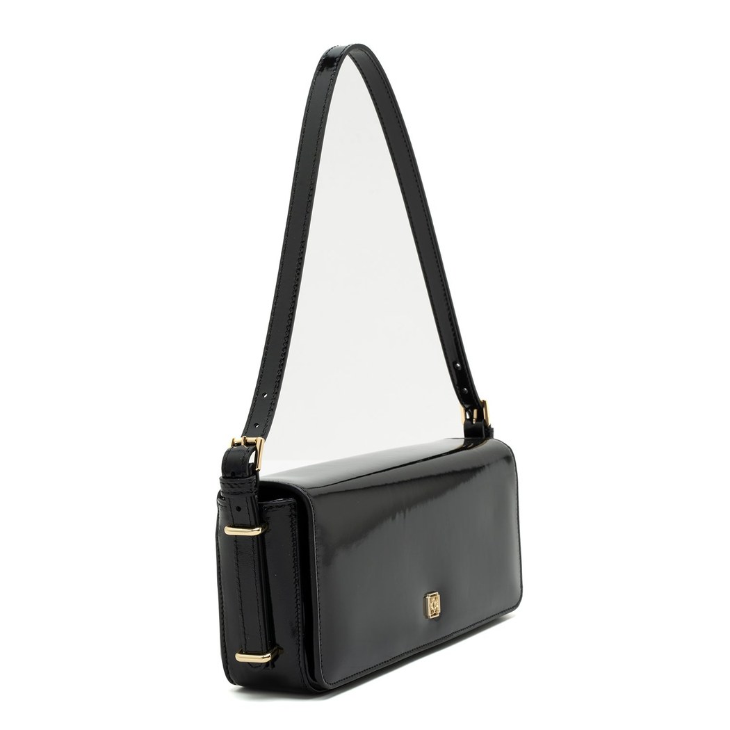 Patrice Siyah Kadın Rugan Deri El Çantası