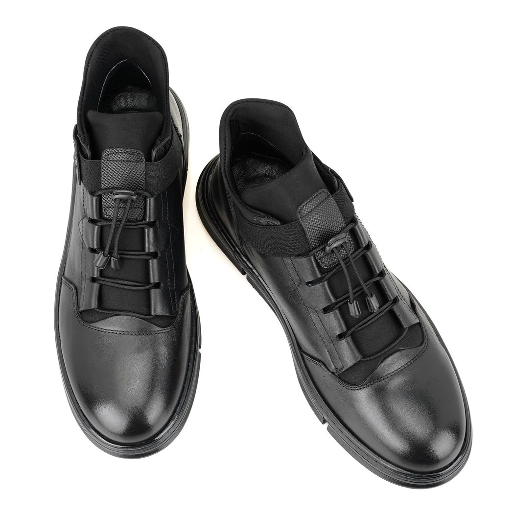 Pavel Siyah Erkek Bağcıklı Deri Bot