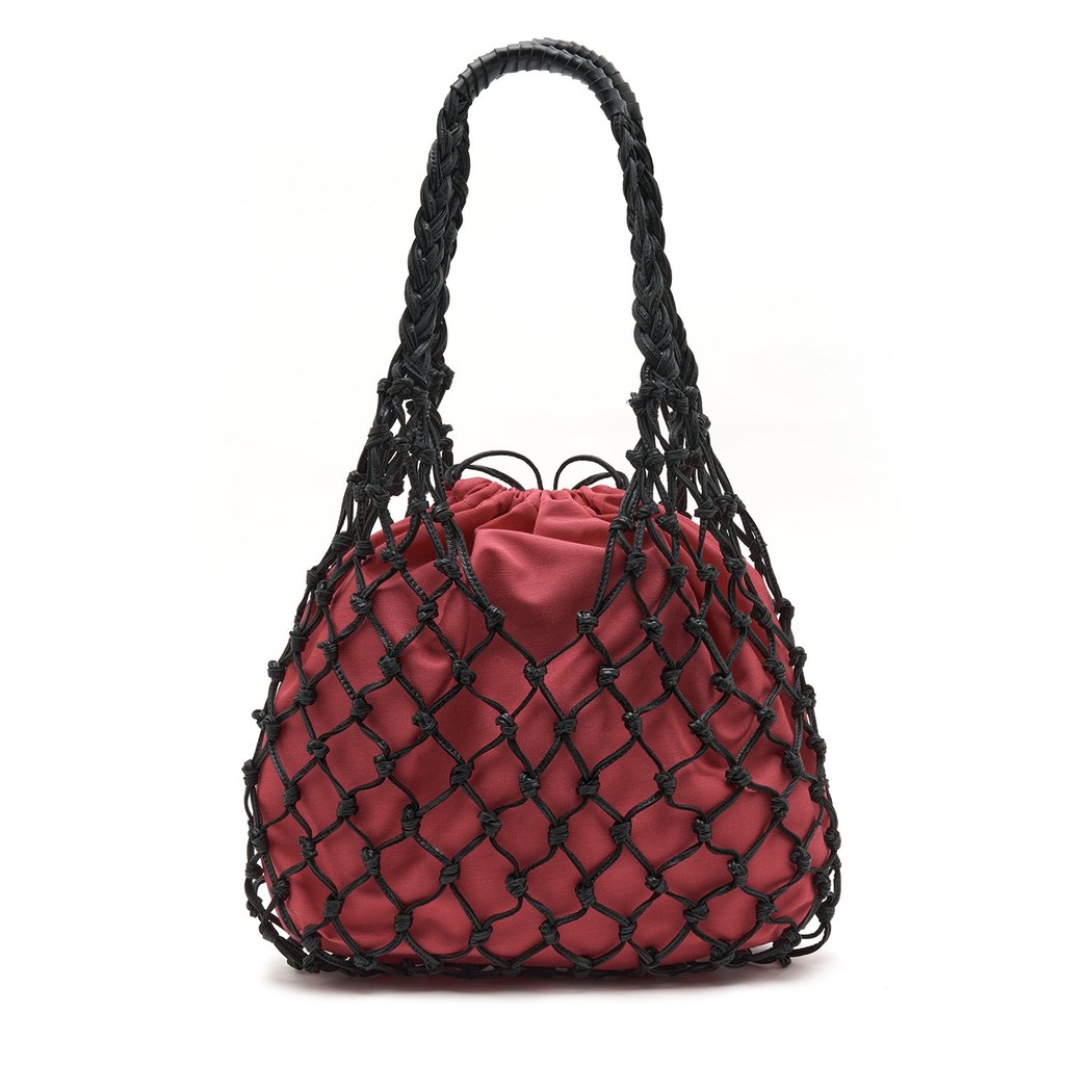 Pembe El Emeği Örgü Deri Çanta