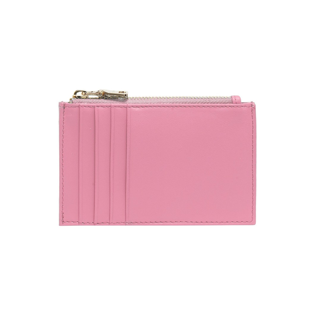 Pembe Fermuarlı Deri Kartlık