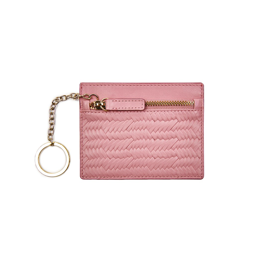 Pembe Kadın Deri Kartlık