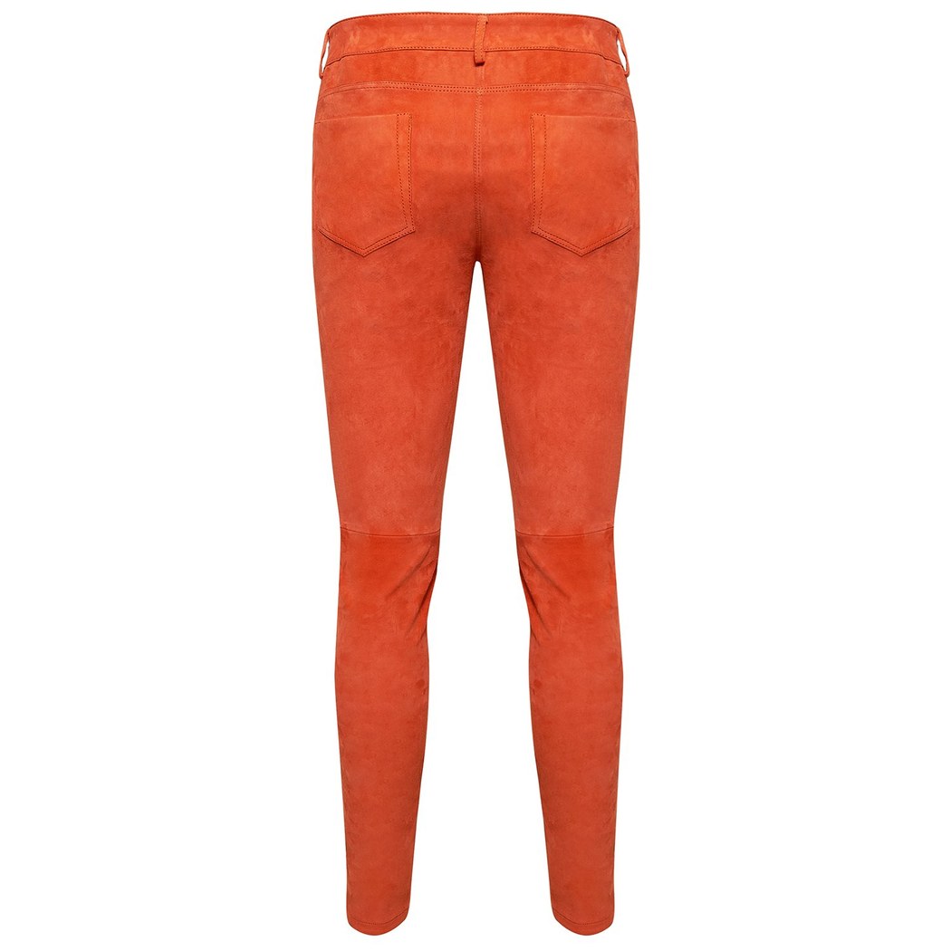 Pembe Roisin Kadın Stretch Deri Pantolon