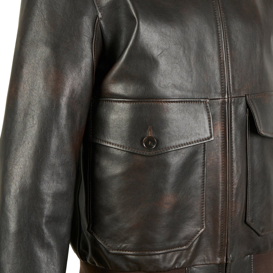 Piero Koyu Gri Erkek Deri Bomber Ceket