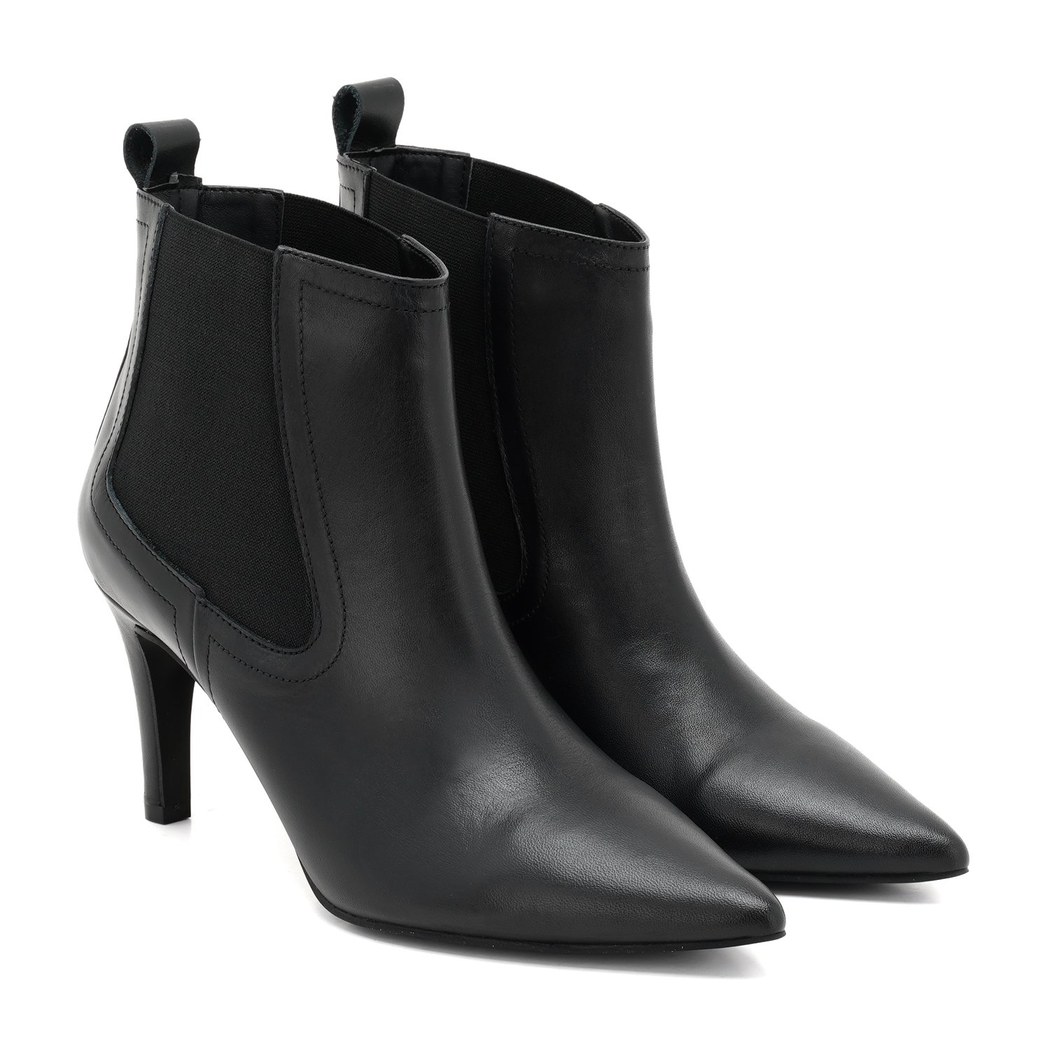 Pilar Siyah Kadın Deri Topuklu Bot