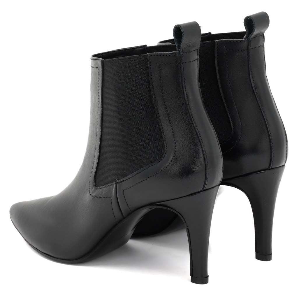 Pilar Siyah Kadın Deri Topuklu Bot