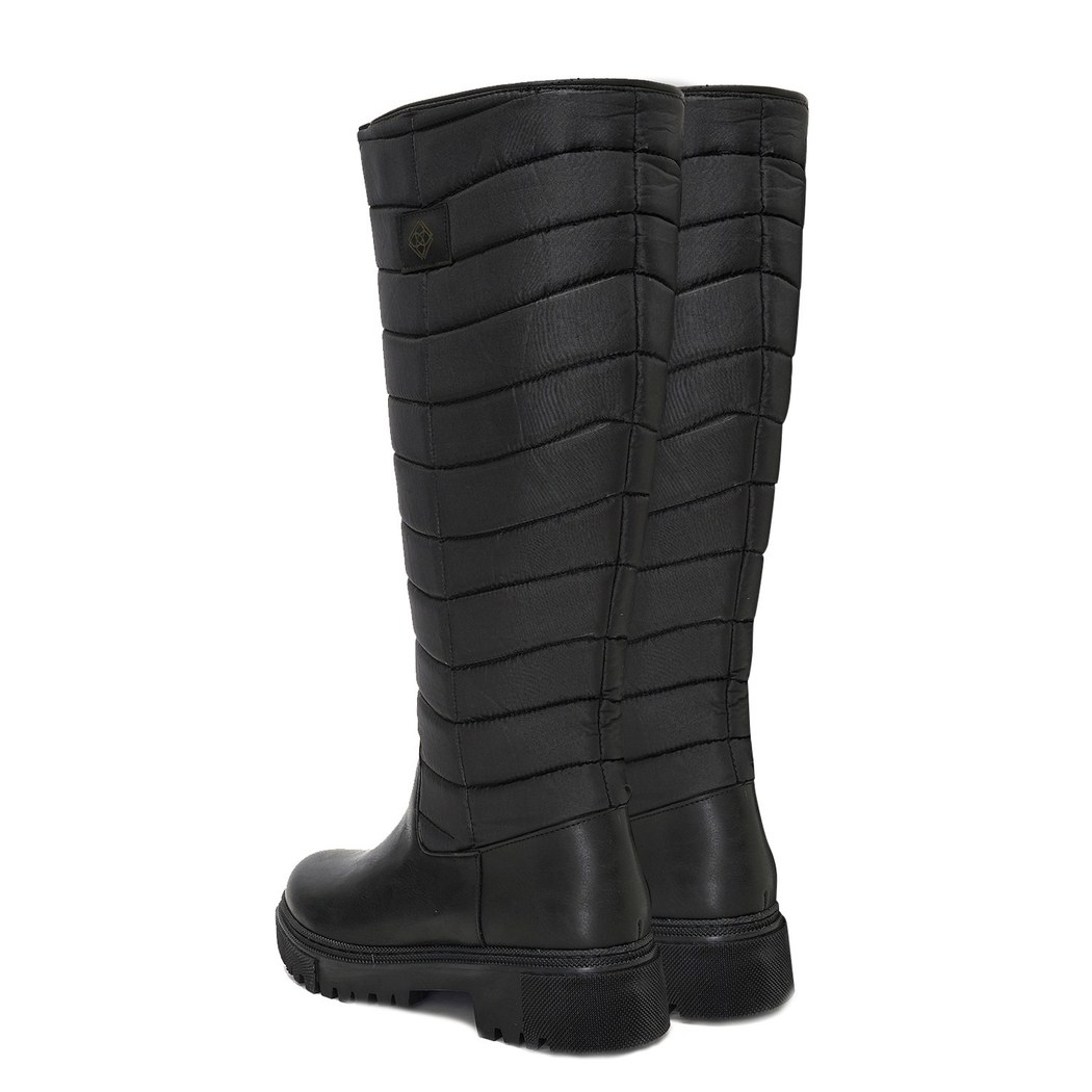 Plane Siyah Kadın Kapitone Çizme