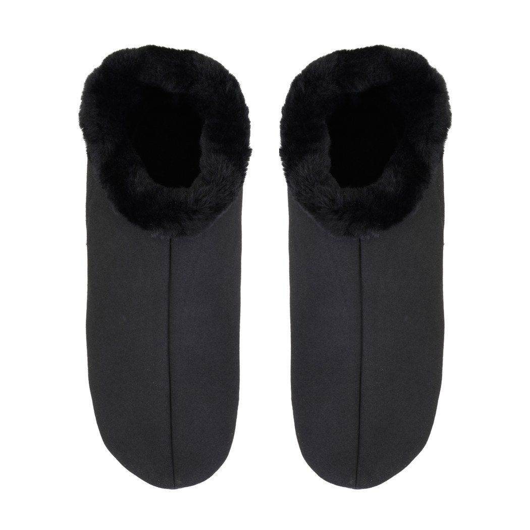 Ranja Siyah Erkek Fluffy Yünlü Patik