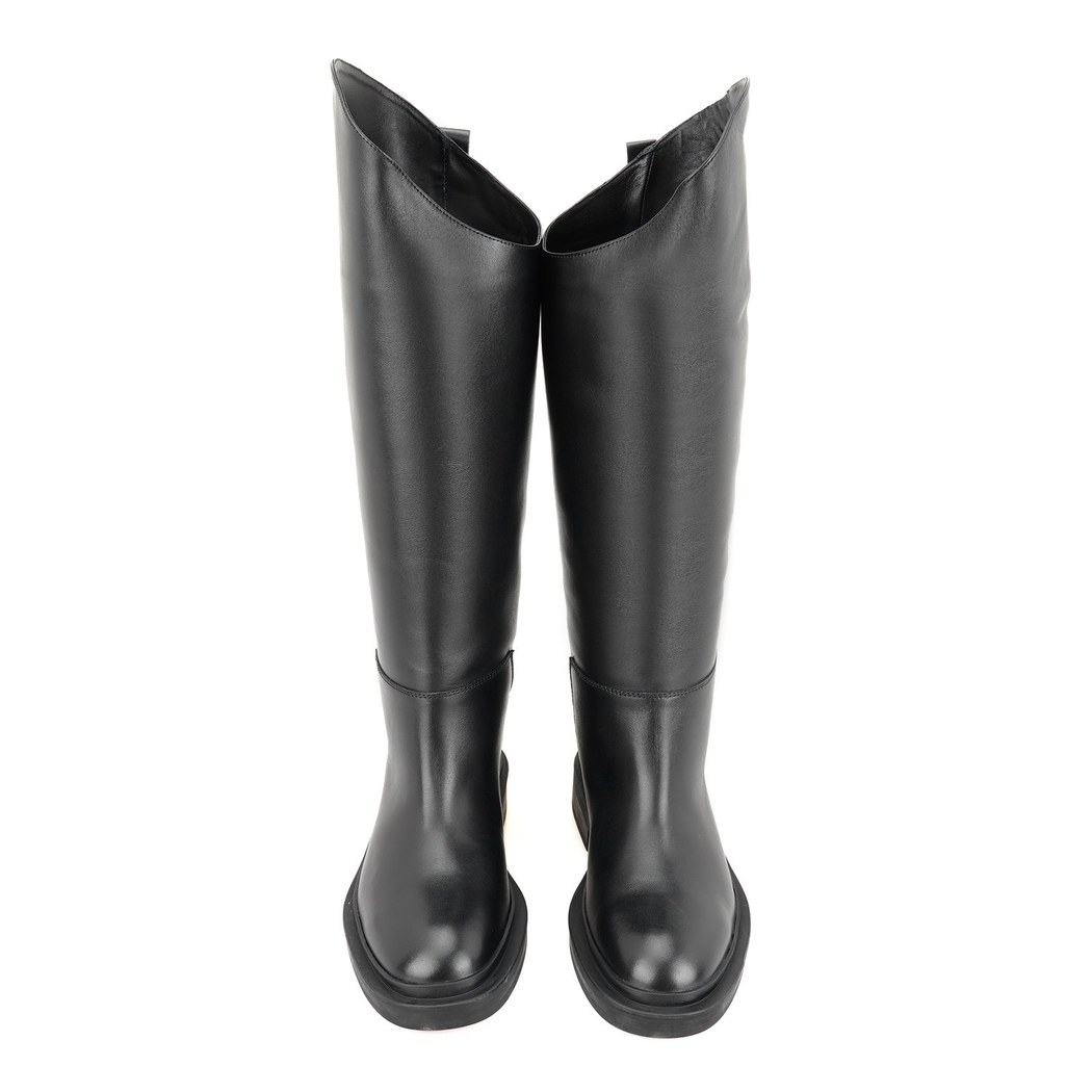Rebeca Siyah Kadın Deri Binici Çizmesi