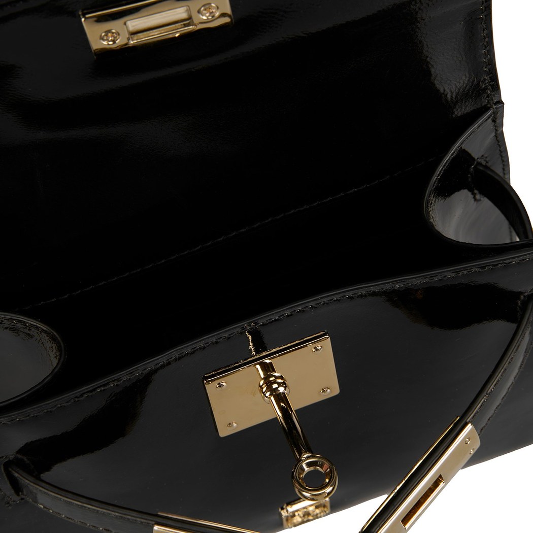 Rebeni Siyah Kadın Rugan El Çantası