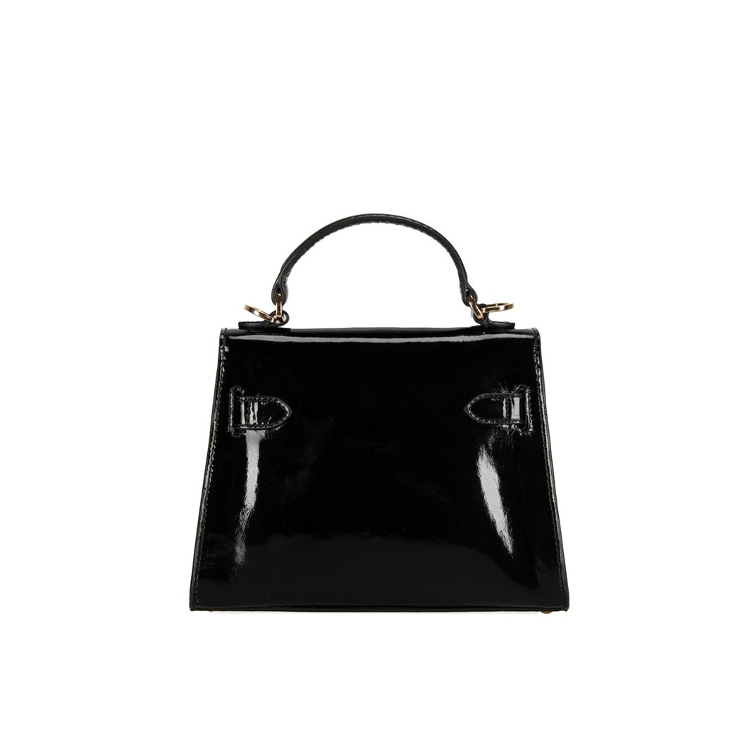 Rebeni Siyah Kadın Rugan El Çantası