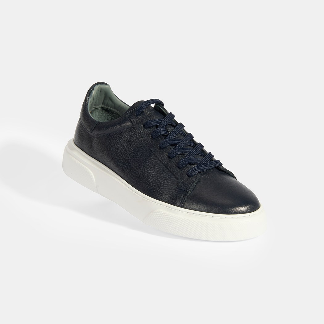 Reminya Lacivert Erkek Deri Bağcıklı Günlük Ayakkabı