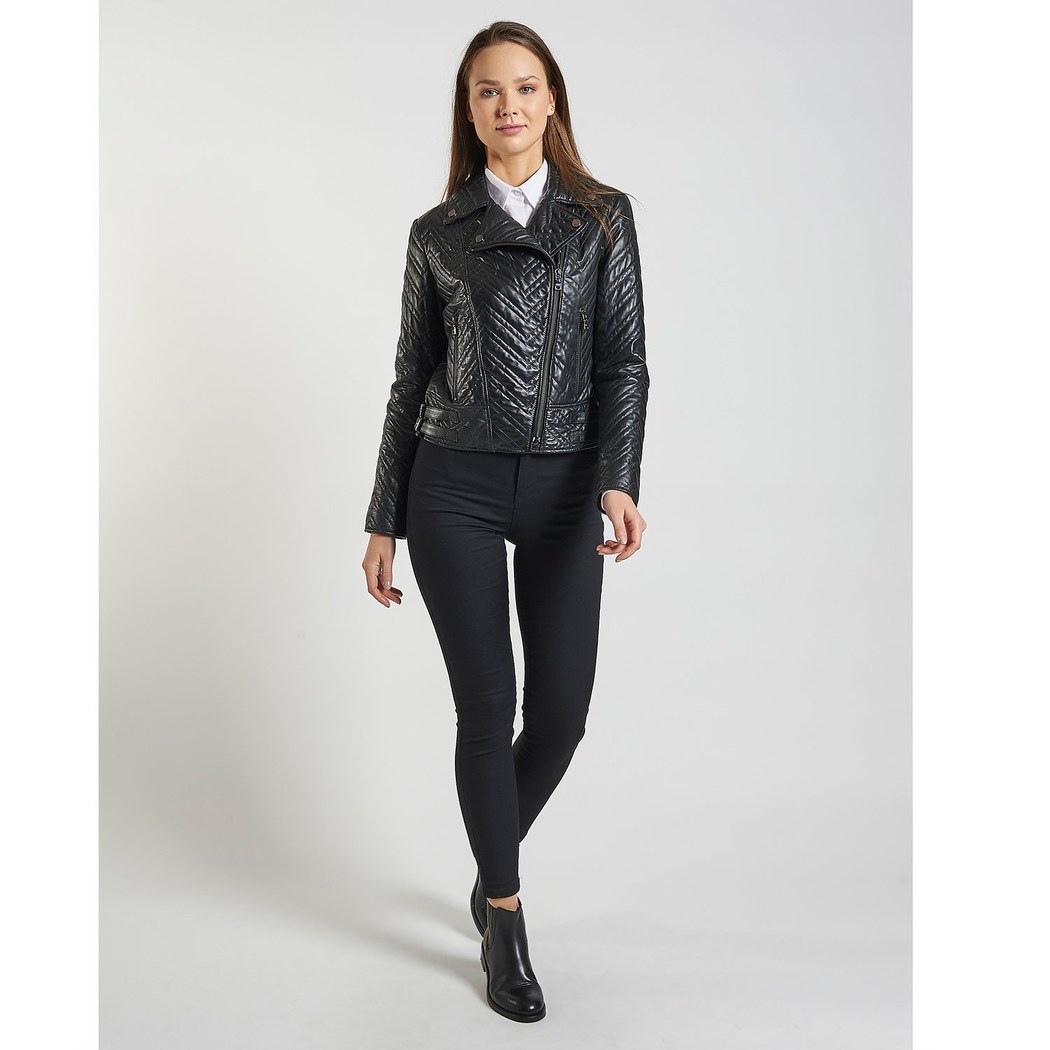 Riccarda Kadın Deri Biker Mont