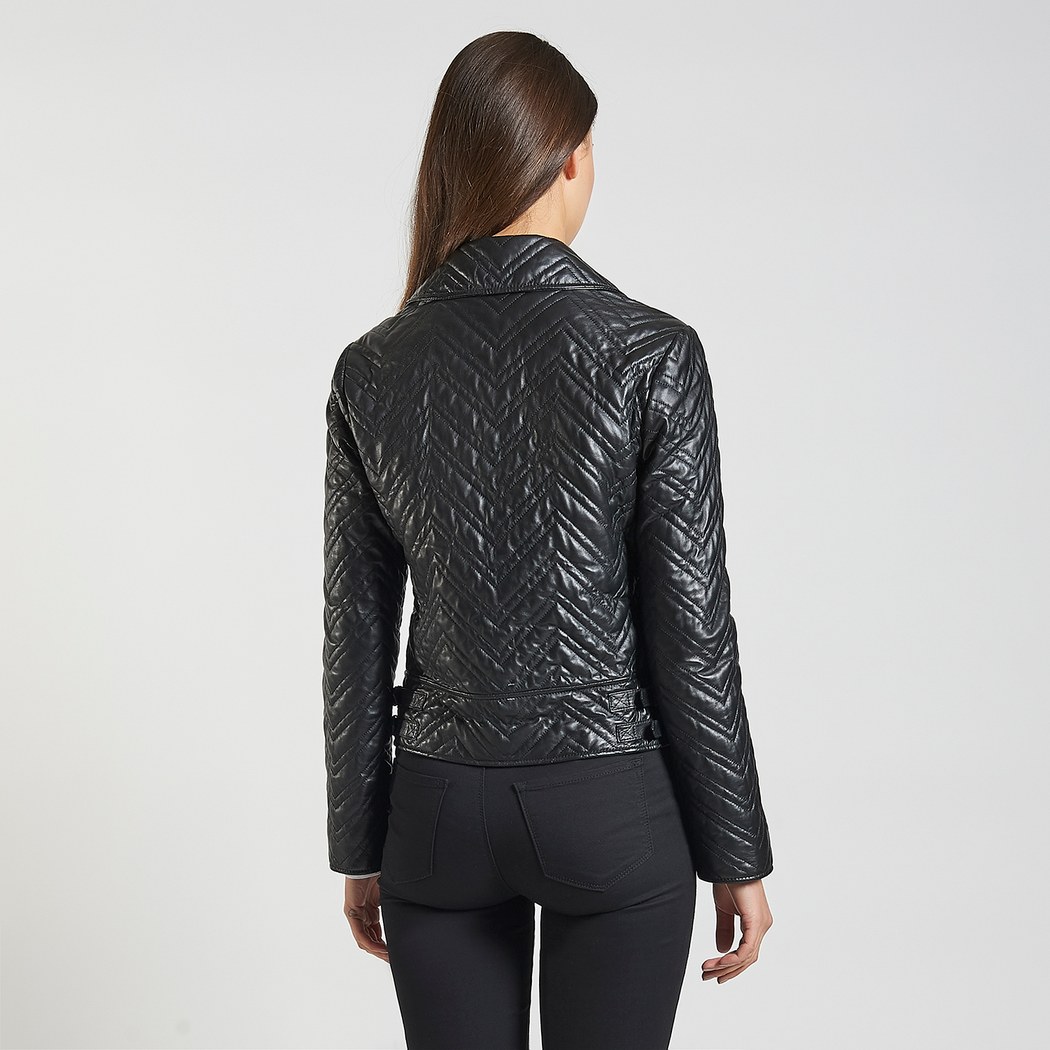 Riccarda Kadın Deri Biker Mont