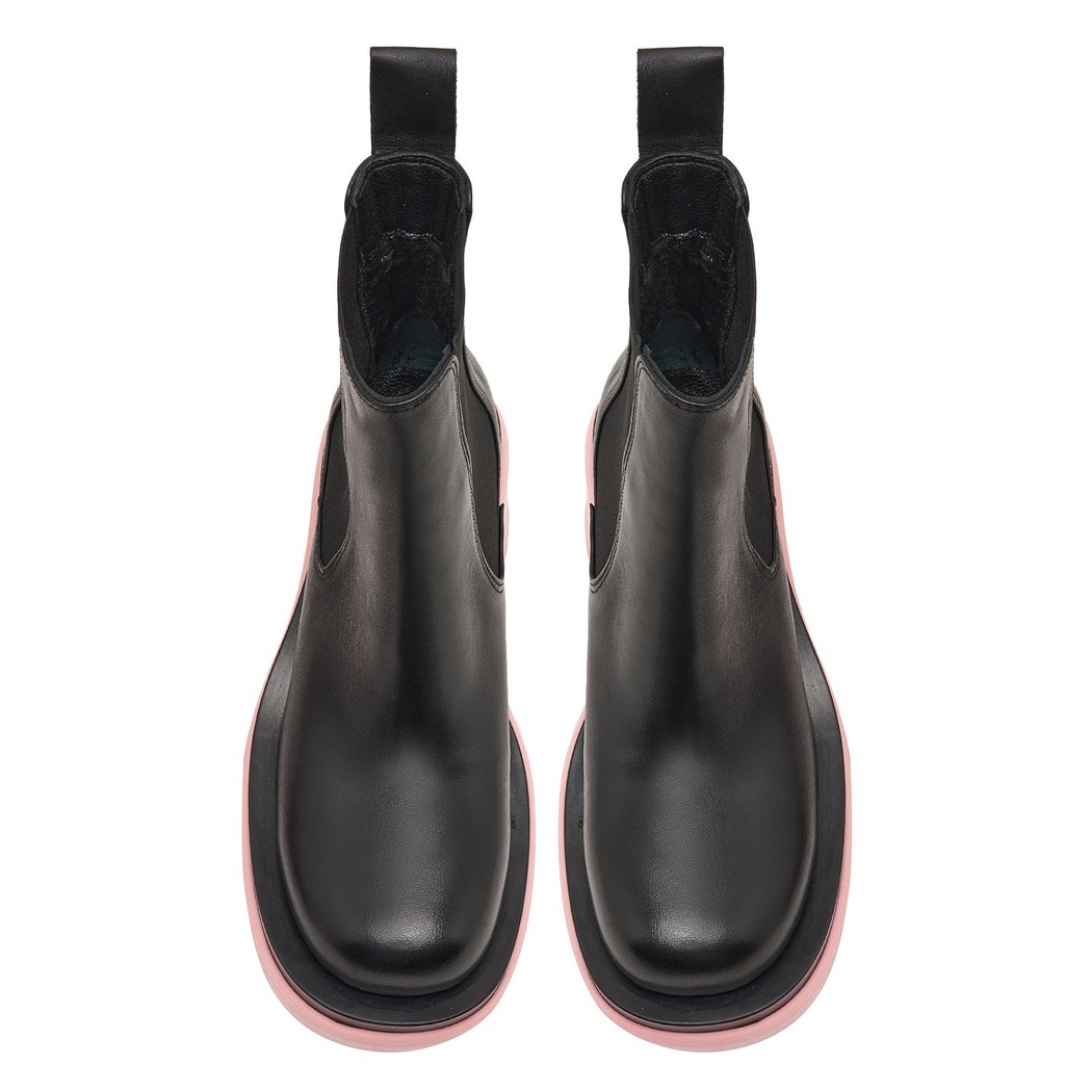 Robust Pembe Kadın Yandan Lastikli Deri Chelsea Bot