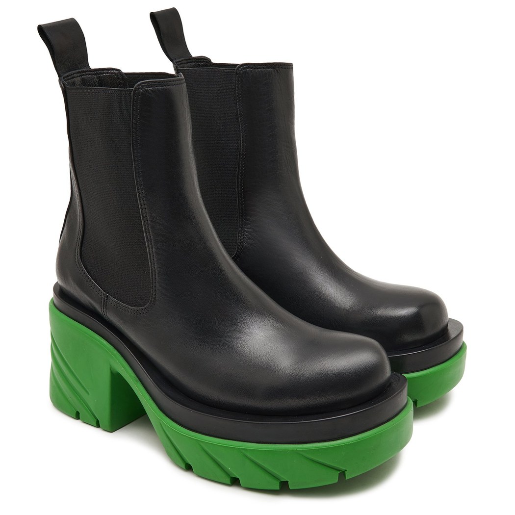 Robust Yeşil Kadın Deri Chelsea Bot
