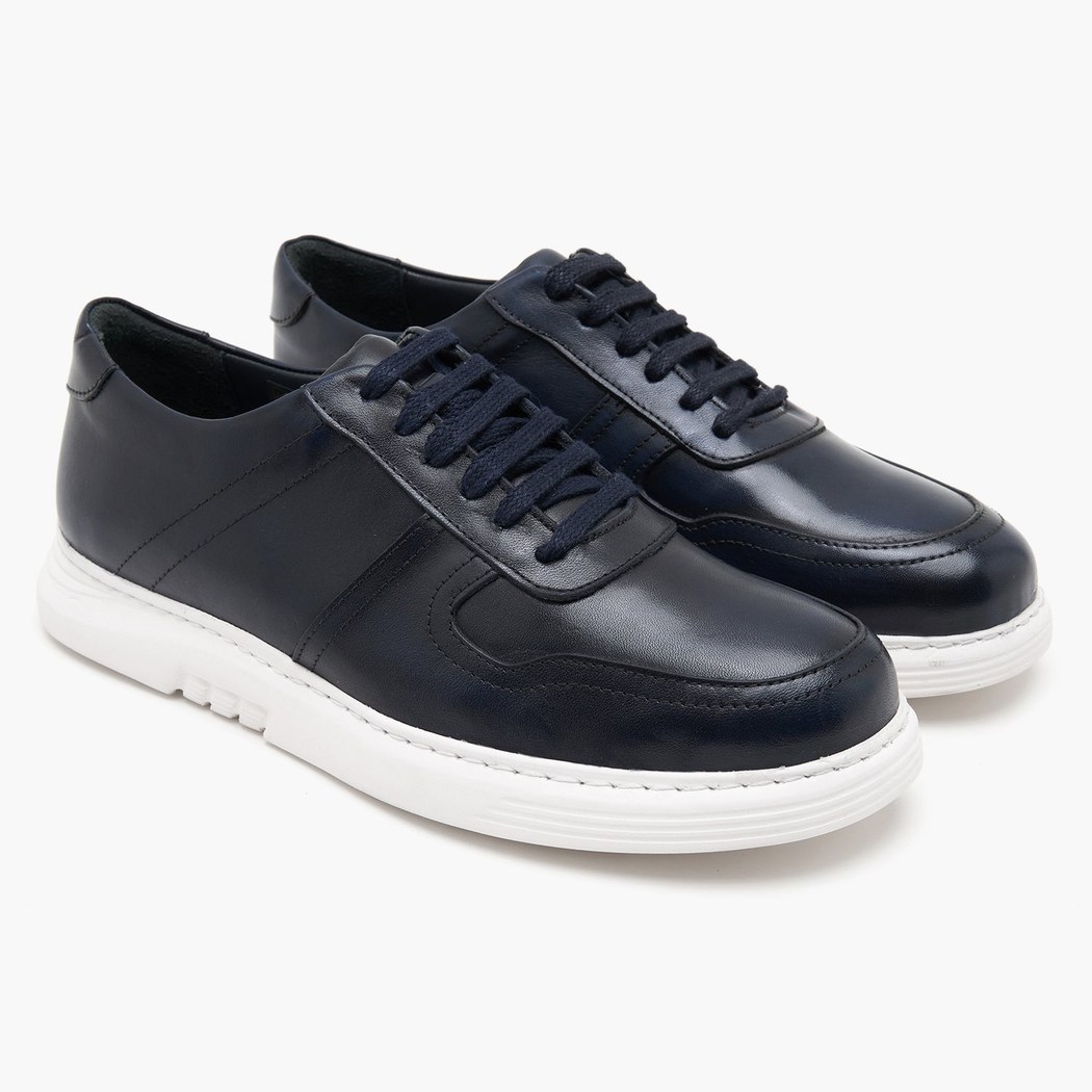 Rock Lacivert Erkek Deri Spor Ayakkabı