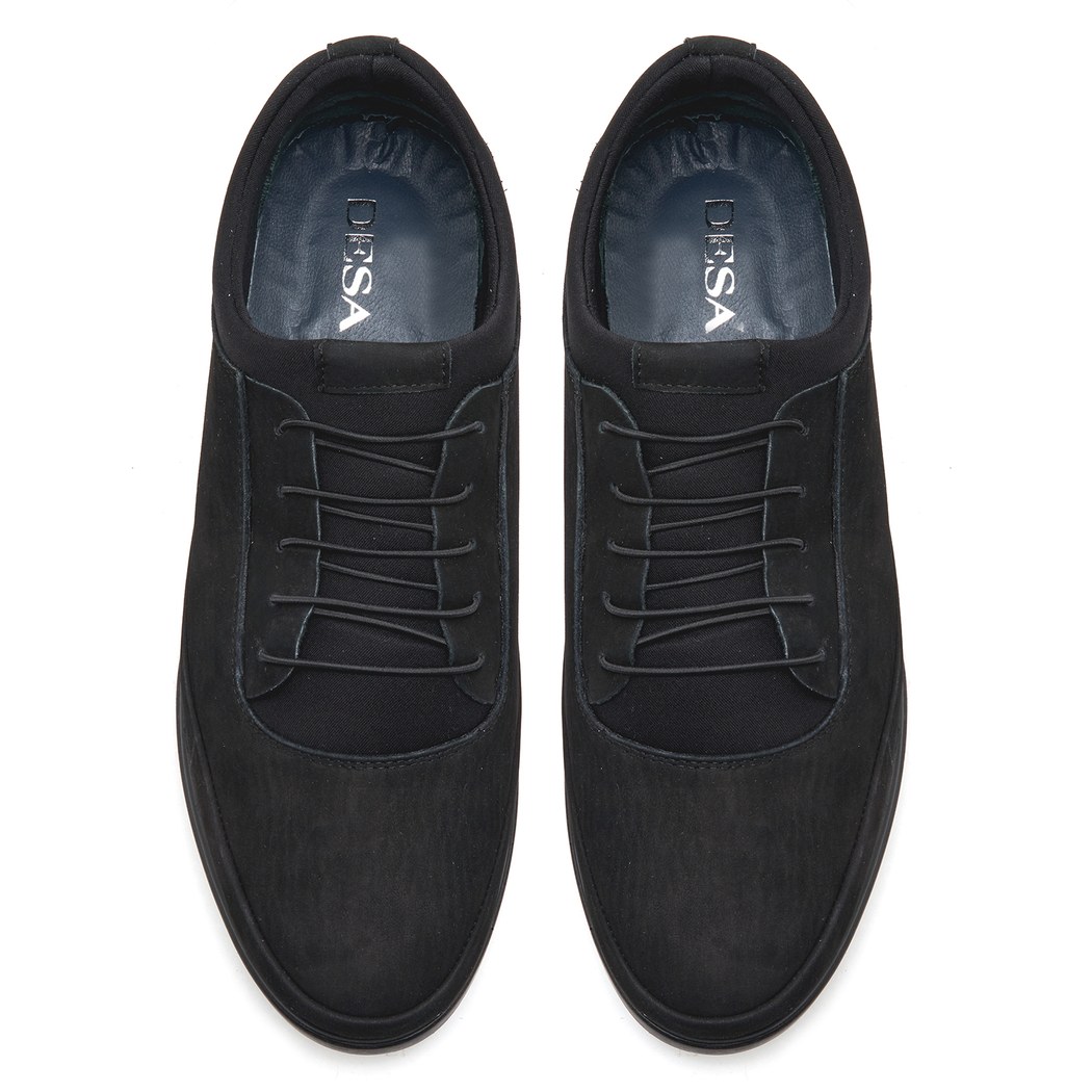 Roman Siyah Erkek Nubuk Deri Günlük Ayakkabı