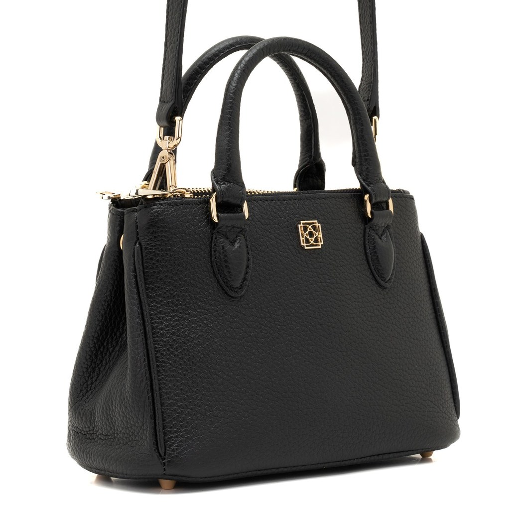 Rosa Siyah Kadın Deri El Çantası